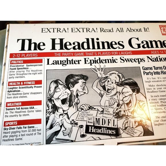 The Headlines Game 1989 Vintage Bicycle Games Party Fun Board Game Funny - Picture 2 of 11